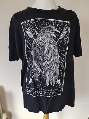 Buy MORTUS VIVENTI Crow Bird Gothic Tarot Card BLACK Short Sleeve T-Shirt XL 46  • 19.99£