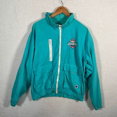 Buy Vintage Disney's Beach Club Resort Blue Jacket Windbreaker Zip Unisex Size L • 39.99£