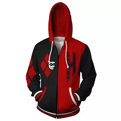 Buy Harley Quinn Suicide Squad Hoodie Pullover Zip Up Jacket Sweatshirt Coat Size UK • 8.40£