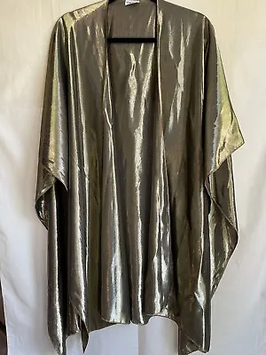Buy STUNNING VTG Henri Bendel GOLD Metallic Cape/jacket, One Size, Excellent Cond. • 162.14£