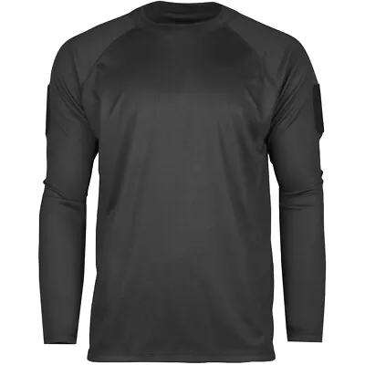 Buy Mil-Tec Tactical Long Sleeve Quick Dry Mens Shirt Sport Outdoor Hunting Black • 21.95£