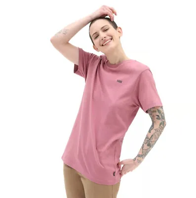 Buy Vans Left Chest Logo SS Lifestyle T-Shirt Women Deco Pink Casual T-Shirt • 53.07£