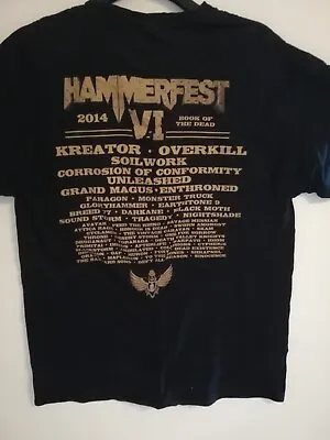 Buy Hammerfest 2014 Shirt L Kreator Overkill Soilwork Coc Unleashed Grand Magus • 18£