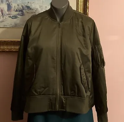 Buy Urban Outfitters Silence + Noise Bomber Swing Jacket Womens Small Olive Green • 30.31£