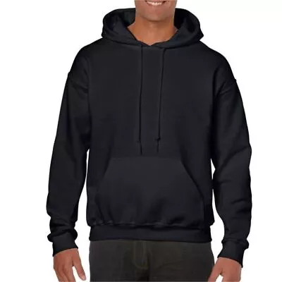 Buy Mens Hooded Sweatshirt Plain Long Sleeves Pull Over Pockets Drawstring Jumper • 17.99£