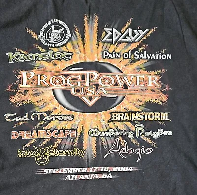 Buy Prog Power USA 2004 Edguy Kamelot Brainstorm Savatage Event T Shirt Size XL • 64.99£