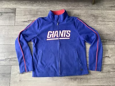 Buy Adults Reebok Nfl New York Giants Blue Zip Fronted Fleece Jacket Size L • 19.99£