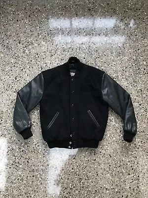 Buy Boys/Junior Part Cowhide Leather Varsity Jacket, 12-13 Years Very Good Condition • 45£