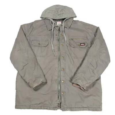 Buy DICKIES Overshirt Hoodie Jacket Quilt Lined | XL | Workwear Work Vintage Hooded • 26.99£