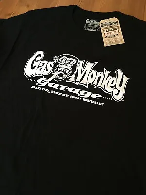 Buy Gas Monkey Garage Mens Black 100% Cotton T-Shirt GMG OG Logo New With Tags • 9.99£