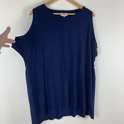 Buy Witchery Size XL Navy Cold Shoulder Viscose Top • 11.15£