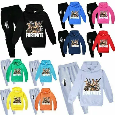 Buy Kid Game Fortnite Hooded Sweashirt Hoodie Pants Tracksuit Youtube Sportswear Boy • 18.99£