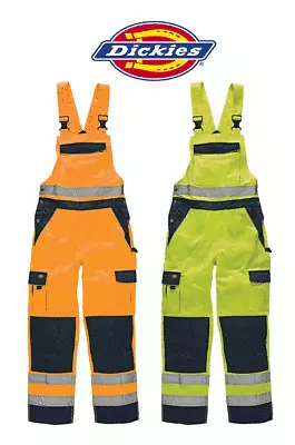 Buy Dickies Industry Hi Viz Heavy Work Dungaree Overalls Bib Brace Trousers SA30045 • 39.95£