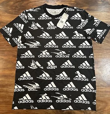 Buy Adidas Men's Essential Brand Love Black/White T Shirt  (HE1788)  Size S • 15.99£