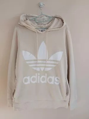 Buy Adidas Ivory Cream Casual Logo Hoodie Pullover Jumper Unisex Man Woman Size L • 30.31£