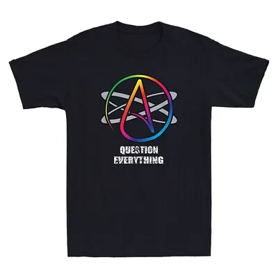Buy Atheist Logo Atom Symbol Question Everything Novelty Men's Short Sleeve T-Shirt • 14.99£