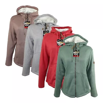 Buy Ladies Jacket Hoodies Sherpa Bonded Borg Lined Fur Heavy Exclusive Fleece 14-05 • 14.99£