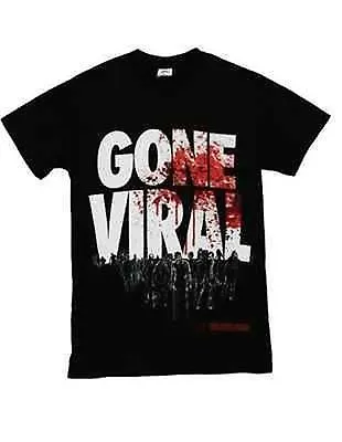 Buy Authentic The Walking Dead Gone Viral Virus Blood Splatter Zombie T Shirt S • 28.44£