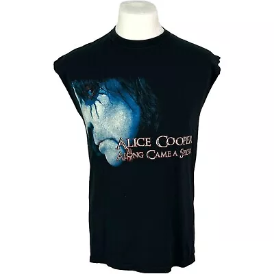 Buy Alice Cooper Vintage Vest Tour Concert Vest Gildan Medium Black Summer Y2k M • 25£