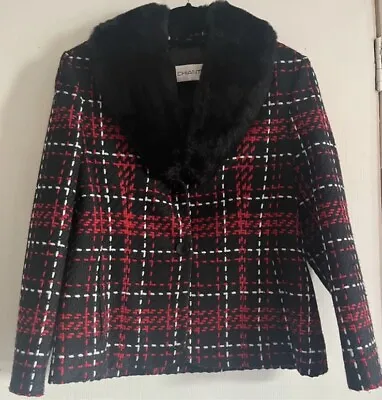 Buy Ladies Chianti Removable Faux Fur Collared Jacket Size 12 • 10£