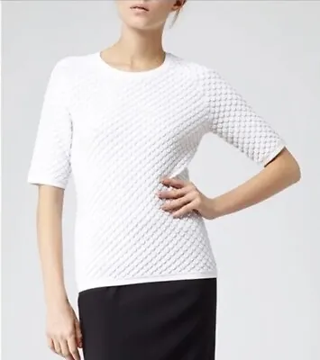 Buy REISS Orchid Top / T-Shirt In White Stretch Size XS - Fits UK 8 • 14£