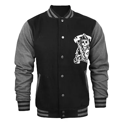 Buy Sons Of Anarchy Official Mens Reaper Varsity Jacket NS4973 • 62.99£
