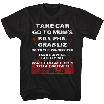Buy Shaun Of The Dead Take Car To Mum's Kill Phil Grab Liz Quote Men's T Shirt • 38.94£