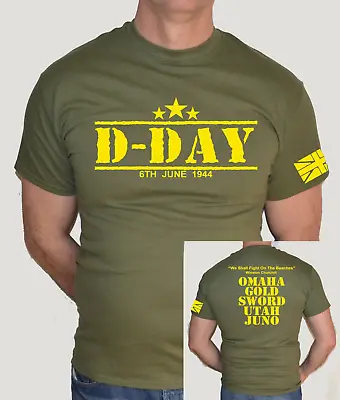 Buy D-day,yellow Logo,army,1944,normandy, Military,ww2,war,fun T Shirt  ,t-shirt  • 14.99£