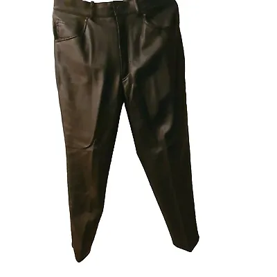 Buy Mens Rocker Soft Faux Leather Zip Fly Trousers 30  Waist. • 15£