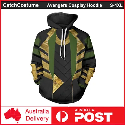 Buy Avengers Loki Hoodie Pullover 3D Print Sweatshirt Coat Cosplay Costume Unisex • 22.47£
