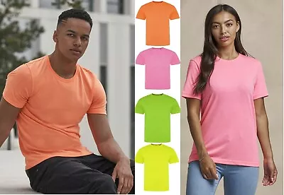 Buy Unisex Plain Electric Neon Triblend Short Sleeve T-Shirt Top AWDis Just Ts Shirt • 10.29£