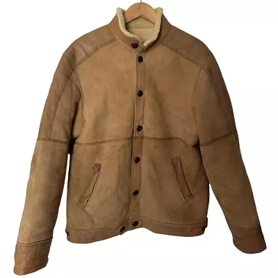 Buy Vintage Mens Aviator B3 Flight Brown Leather Sheepskin Shearling Bomber Jacket • 100£