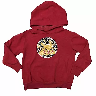 Buy Pokemon Hoodie Pikachu Flip Sequin Pullover Sweatshirt Youth Girls Boys X-Small • 9.45£