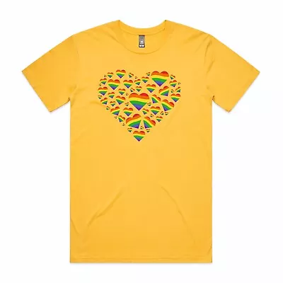 Buy Rainbow Heart Printed T-Shirt Unisex | Rainbow Heart Shirts | Rainbow Heart Gift • 11.49£