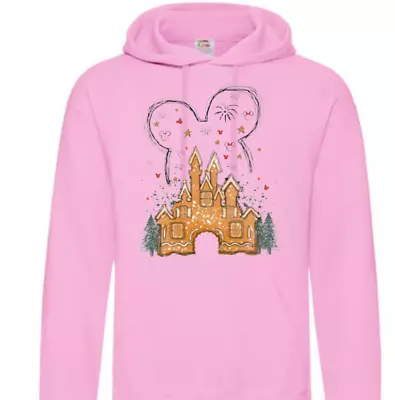 Buy Pink Ladies Hoodie Gingerbread Castle Disney Hoodie Women's Theme Park Christmas • 19.99£