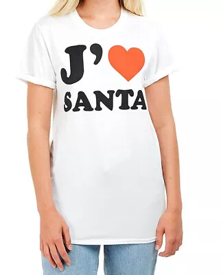 Buy Game On Womens I Love Santa T-shirt White Size S • 5.50£