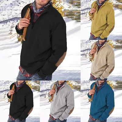 Buy Men's Retro Stand Collar Hoodies Sweatshirts Long Sleeve Jumper Activewear Tops • 17.44£