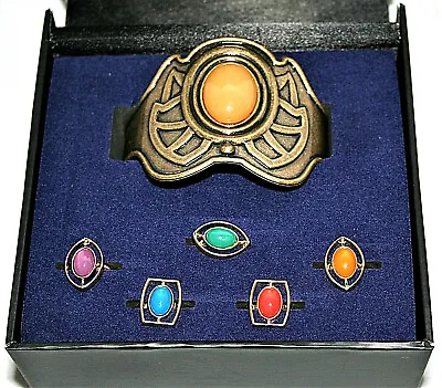 Buy Marvel Comics Avengers End Game Infinity Stones 5 Ring Bracelet Box Set New NOS • 47.24£