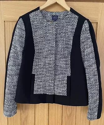 Buy M&S Collection Ladies Jacket UK 14 Black Zip Up Viscose Blend Stretch • 14.99£