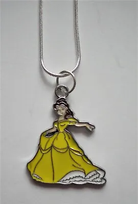 Buy Disneys Princess Belle Beauty & The Beast Silver Enamel Pendant Necklace Present • 5£