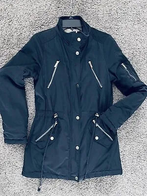 Buy Medium Navy Blue Womens YMI WARM Fur Lined Winter Jacket Gold Zippers • 11.58£