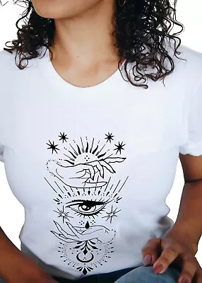 Buy Unisex T-Shirt - Celestial Floating Eye - Novelty Casual Summer Crewneck Fashion • 12.95£