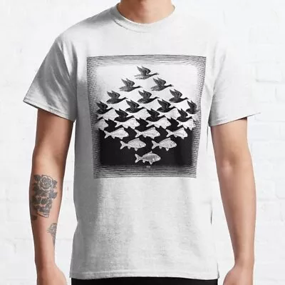 Buy Sky And Water Escher Art Abstract T Shirt Retro Birthday Gift Film Novelty • 6.99£