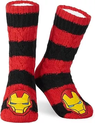 Buy Marvel Mens Slipper Socks, Bed Socks With Sherpa Lining Non Slip - Mens Gifts • 6.99£