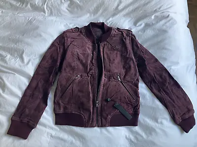 Buy New Burgundy XS Suede Leather Jacket, BlankNYC, RRP 145GBP • 29.50£