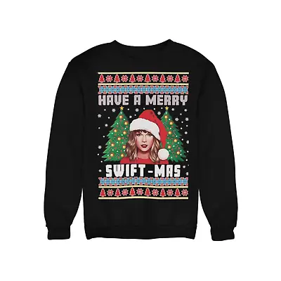 Buy Merry Swiftmas Black Ugly Christmas Sweater Size Large • 8.68£