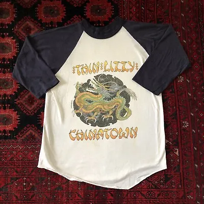Buy Vintage 1980 Thin Lizzy Chinatown Graphic Shirt Small XS Phil Lynott  • 313.43£