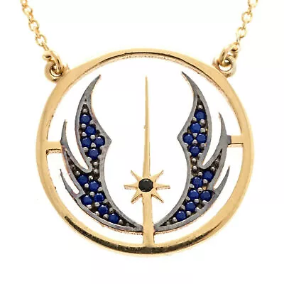 Buy Star Wars Necklace Jedi Pendant Mens Jewellery Necklace Silver Sterling 925 Blue • 64.44£
