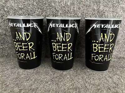 Buy 3 X METALLICA And Beer For All 1/2 Pint Plastic Cups WorldWired Tour 2019 Merch • 11.95£