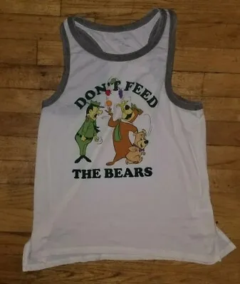 Buy NWOT Hanna Barbera Yogi Bear Retro Tank Top Shirt Womens Size M Don't Feed Bears • 12.89£